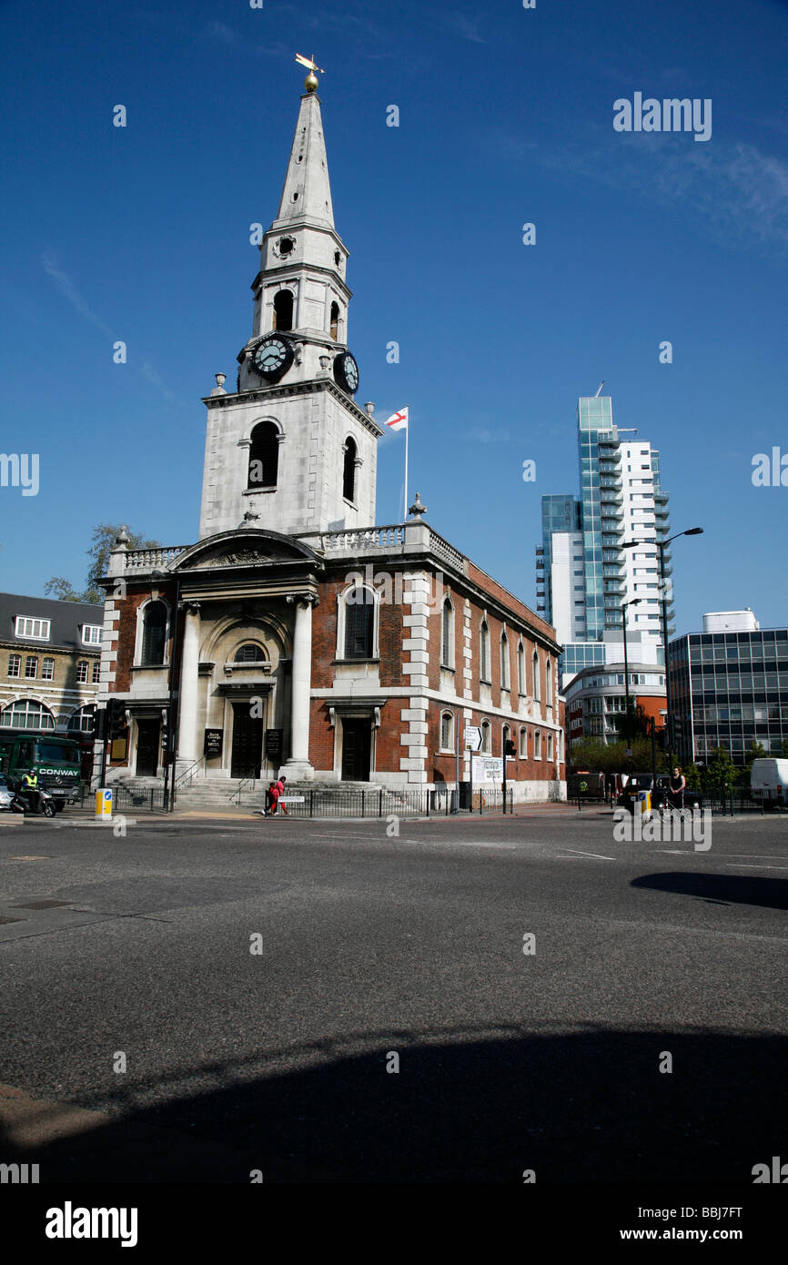St George the Martyr church and Tabard Square development in The Borough, London, UK Stock Photo