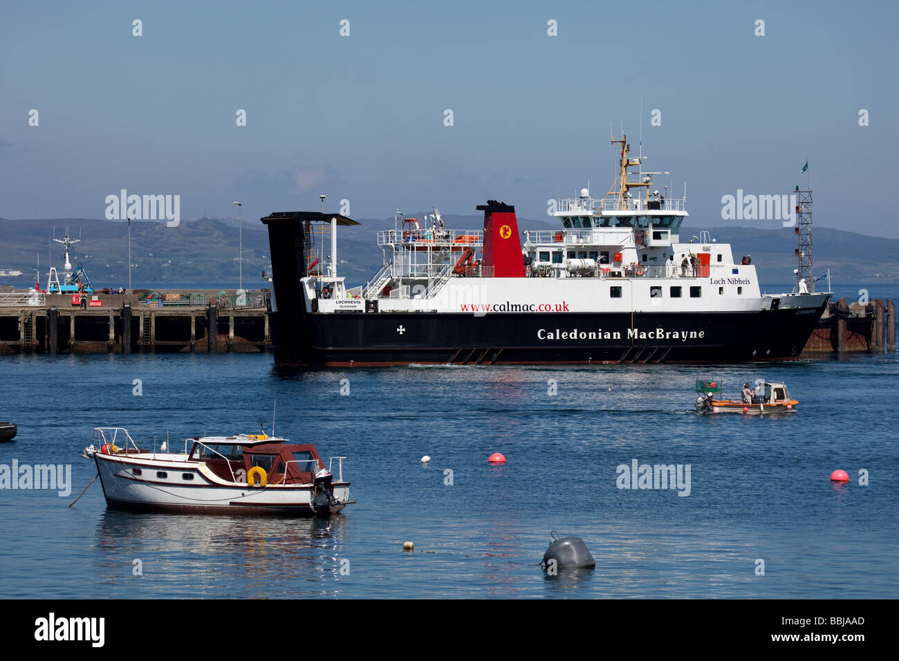 Caledonian MacBrayne ferry in Mallaig Harbour, Lochaber, Scotland, UK, Europe Stock Photo