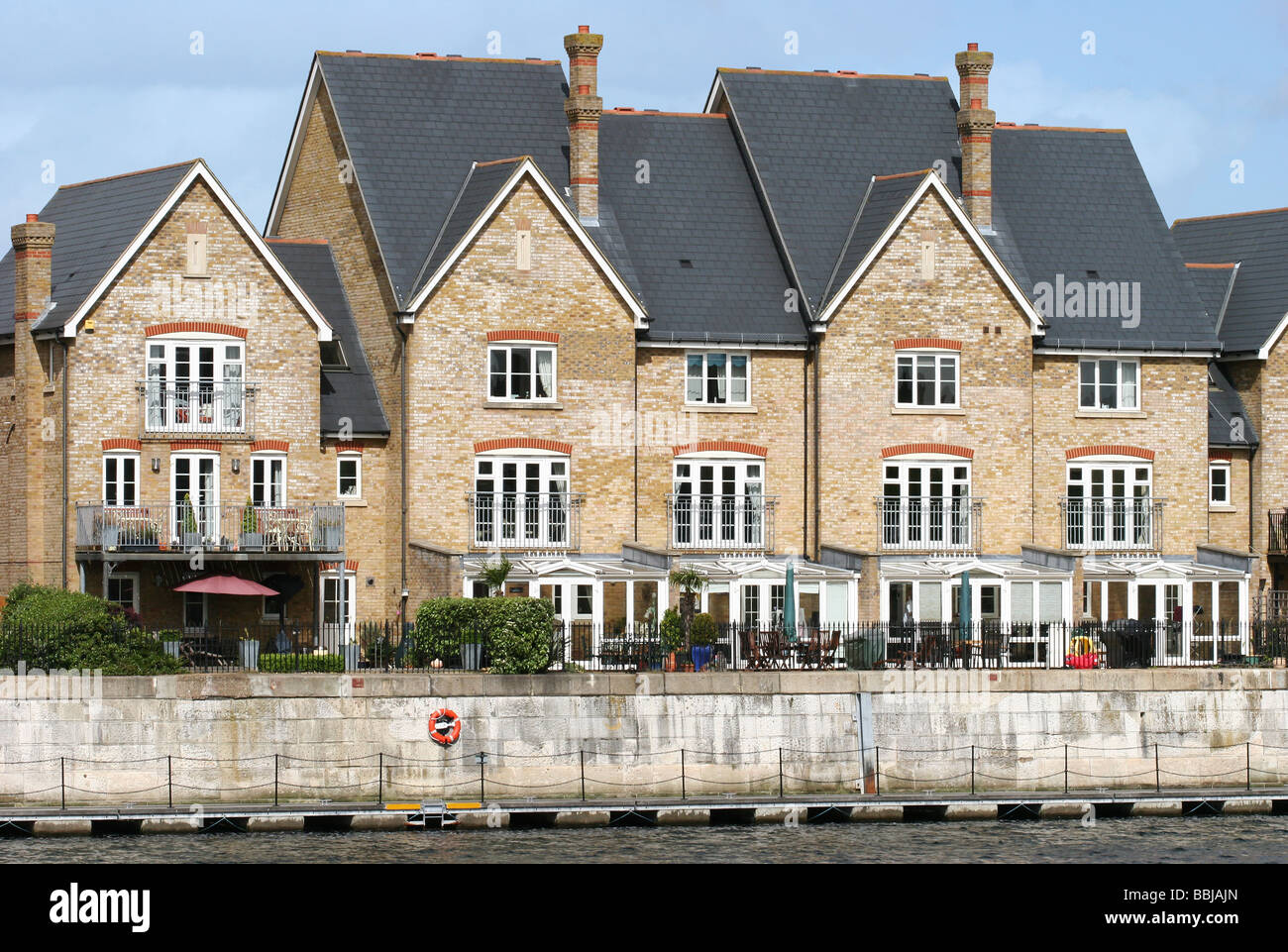 Modern waterfront terraced townhouses, brick homes or houses St Mary's
