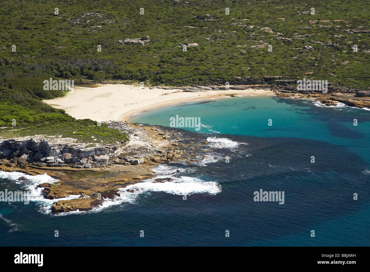 Little Marley Beach Royal National Park south of Sydney New South Wales Australia aerial Stock Photo