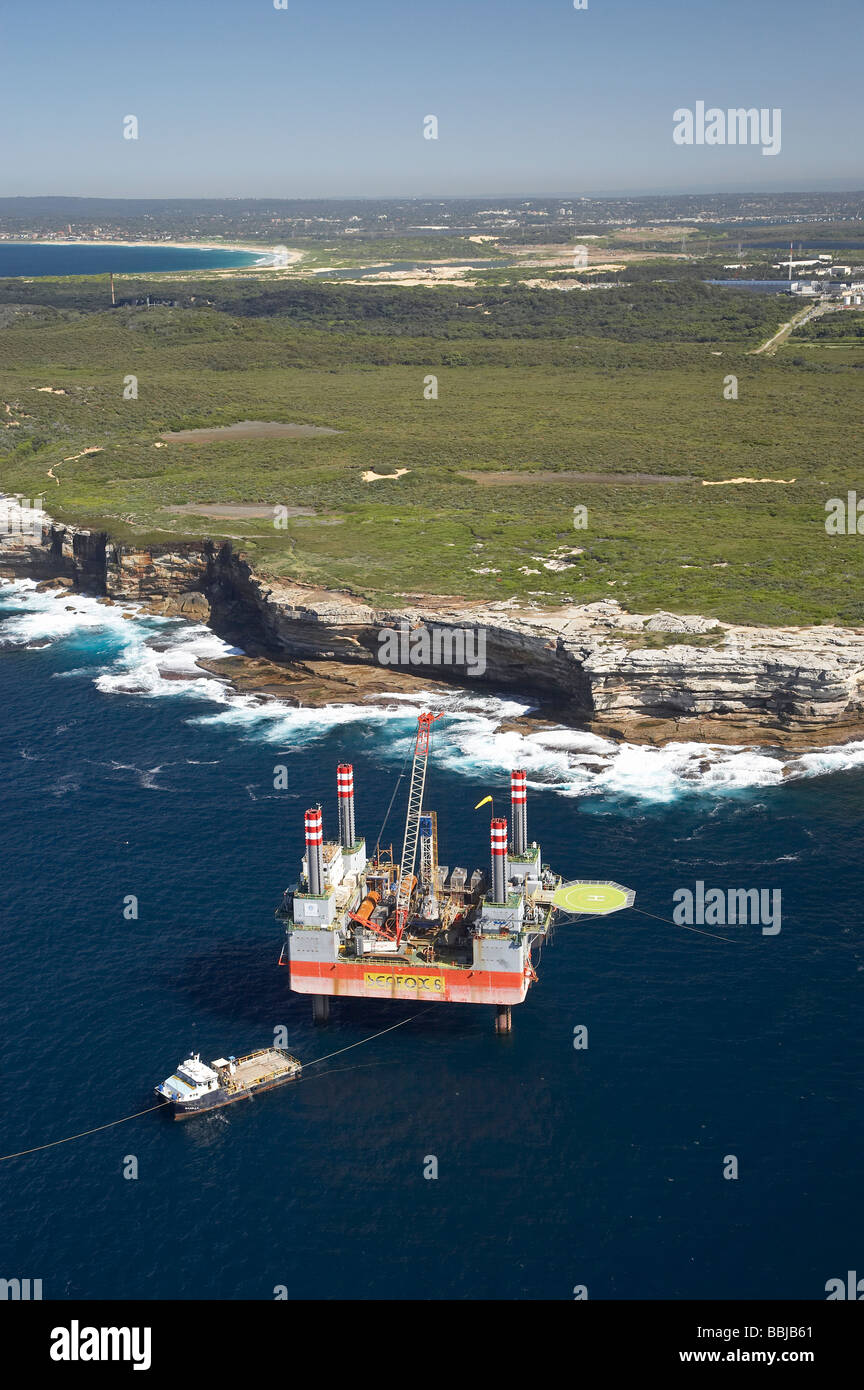 Platform for Sydney Desalination Plant Kurnell Sydney New South Wales Australia aerial Stock Photo