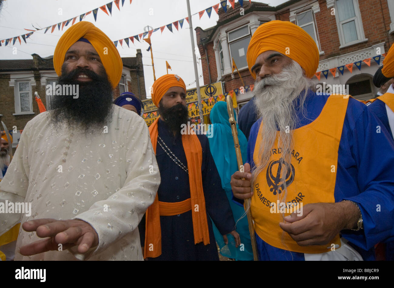 At the start of the Vaisakhi procession in Manor Park, London Stock