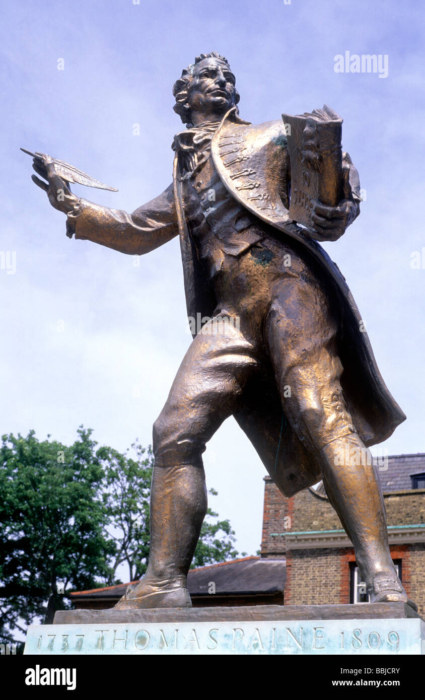 Thomas Paine statue Thetford Norfolk England UK East Anglia erected for