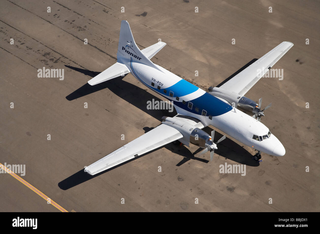 Pionair Convair CV 580 1958 Bankstown Airport Sydney New South Wales Australia aerial Stock Photo