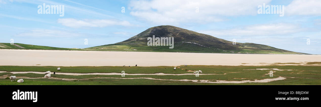 Traigh Scarista beach, Isle of Harris, Outer Hebrides, Scotland, panoramic Stock Photo