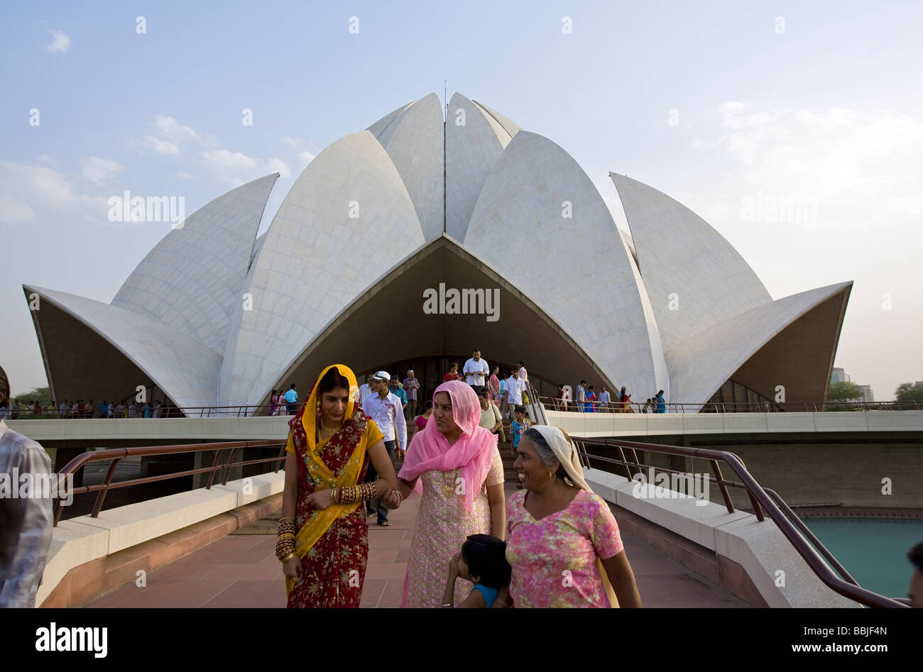 Indian women at the Bahai Temple. New Delhi. India Stock Photo