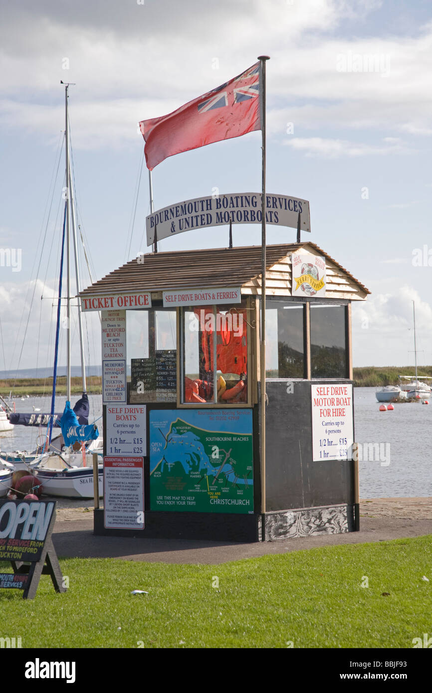 Wick United Kingdom England GB Christchurch Hampshire Boat kiosk Stock Photo