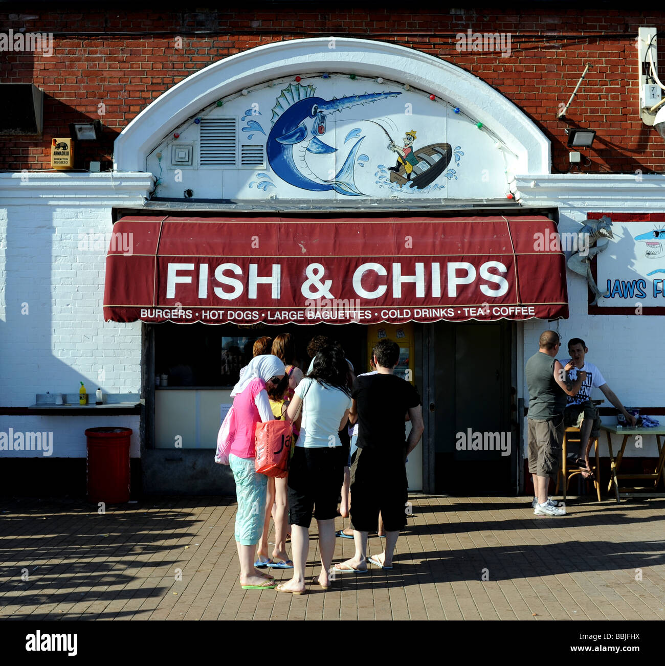 Fish and Chips shop on Brighton seafront , Sussex , England UK Stock Photo
