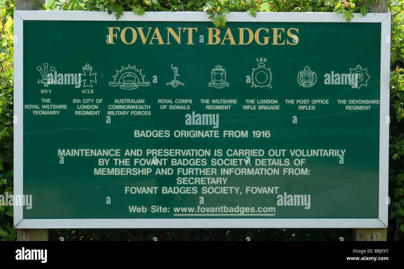 Sign for Fovant badges Stock Photo - Alamy