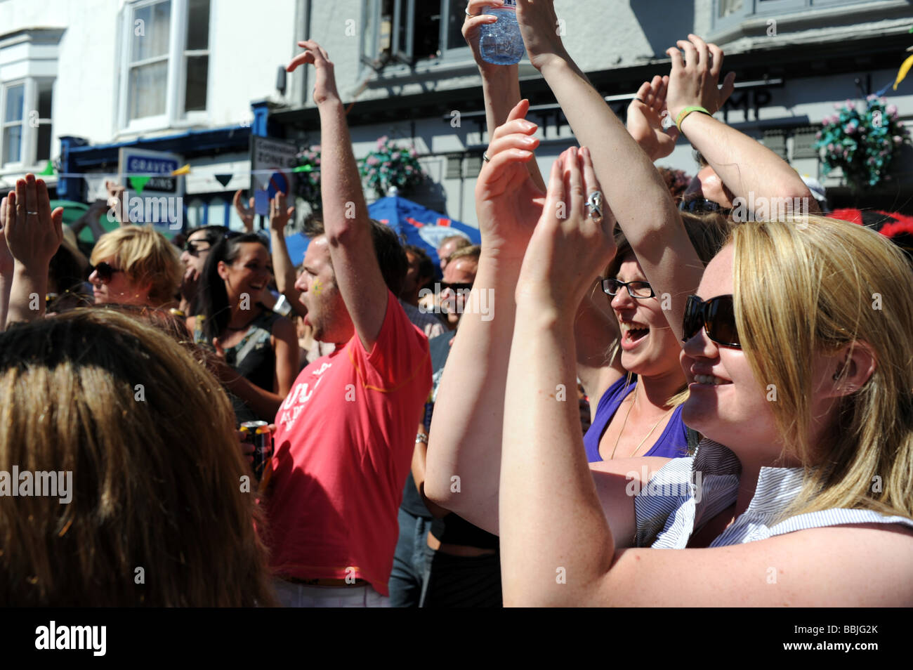 Crowd Arms Raised Clap High Resolution Stock Photography and Images - Alamy