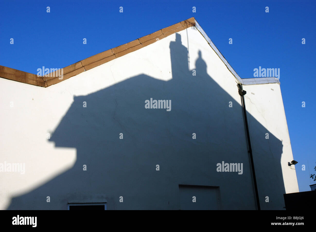 Shadow Of A House On The Next Door Wall Stock Photo 24379774 Alamy