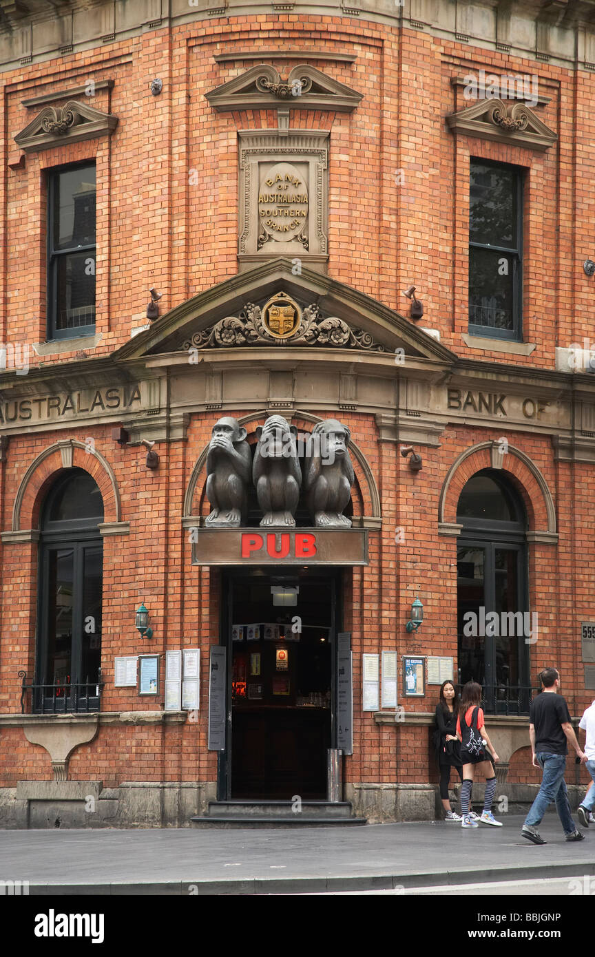 Three Wise Monkeys Pub Old Bank of Australasia Street Sydney New