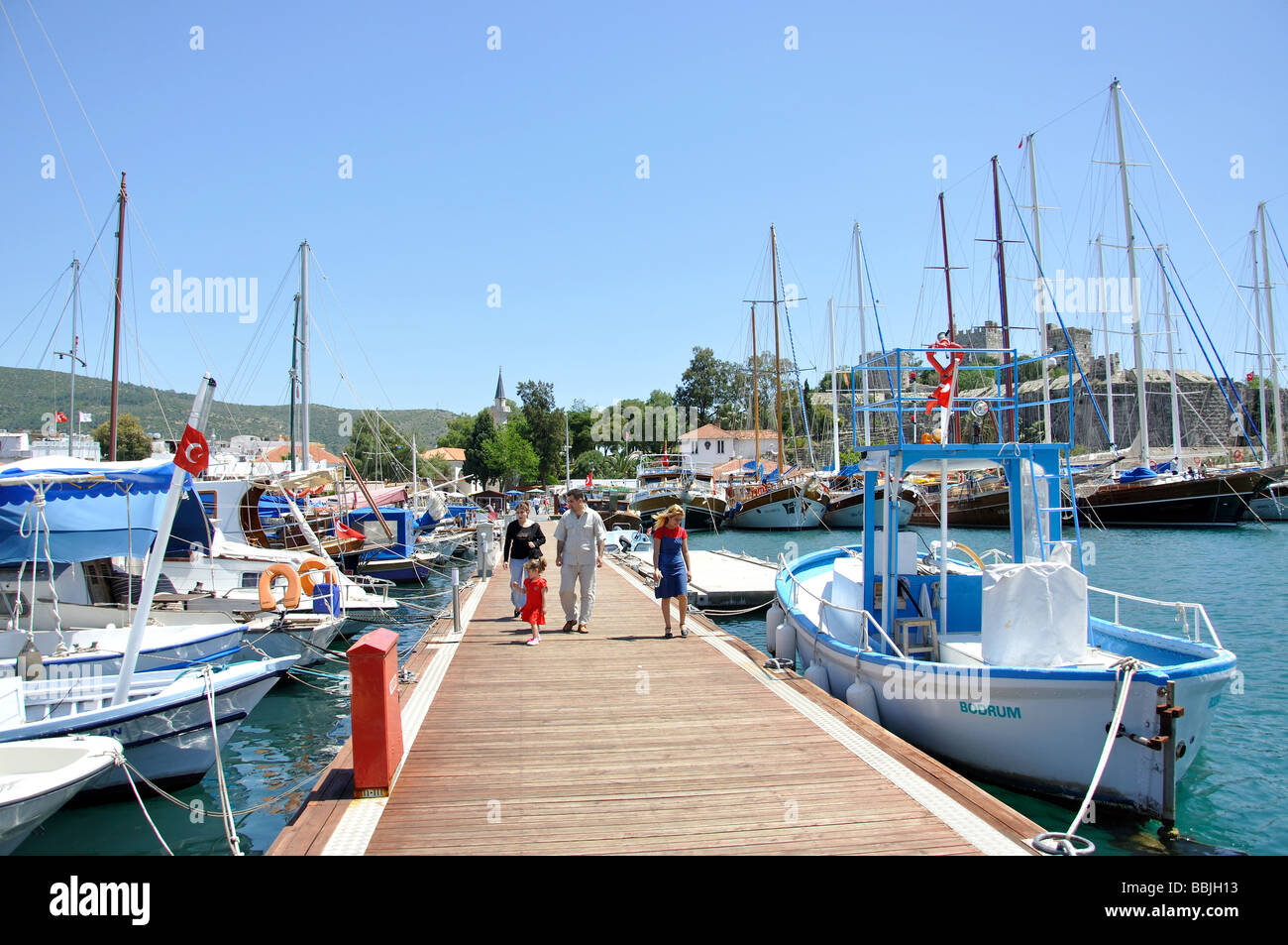 Harbour scene, Bodrum, Bodrum Peninsula, Mugla Province, Turkey Stock Photo