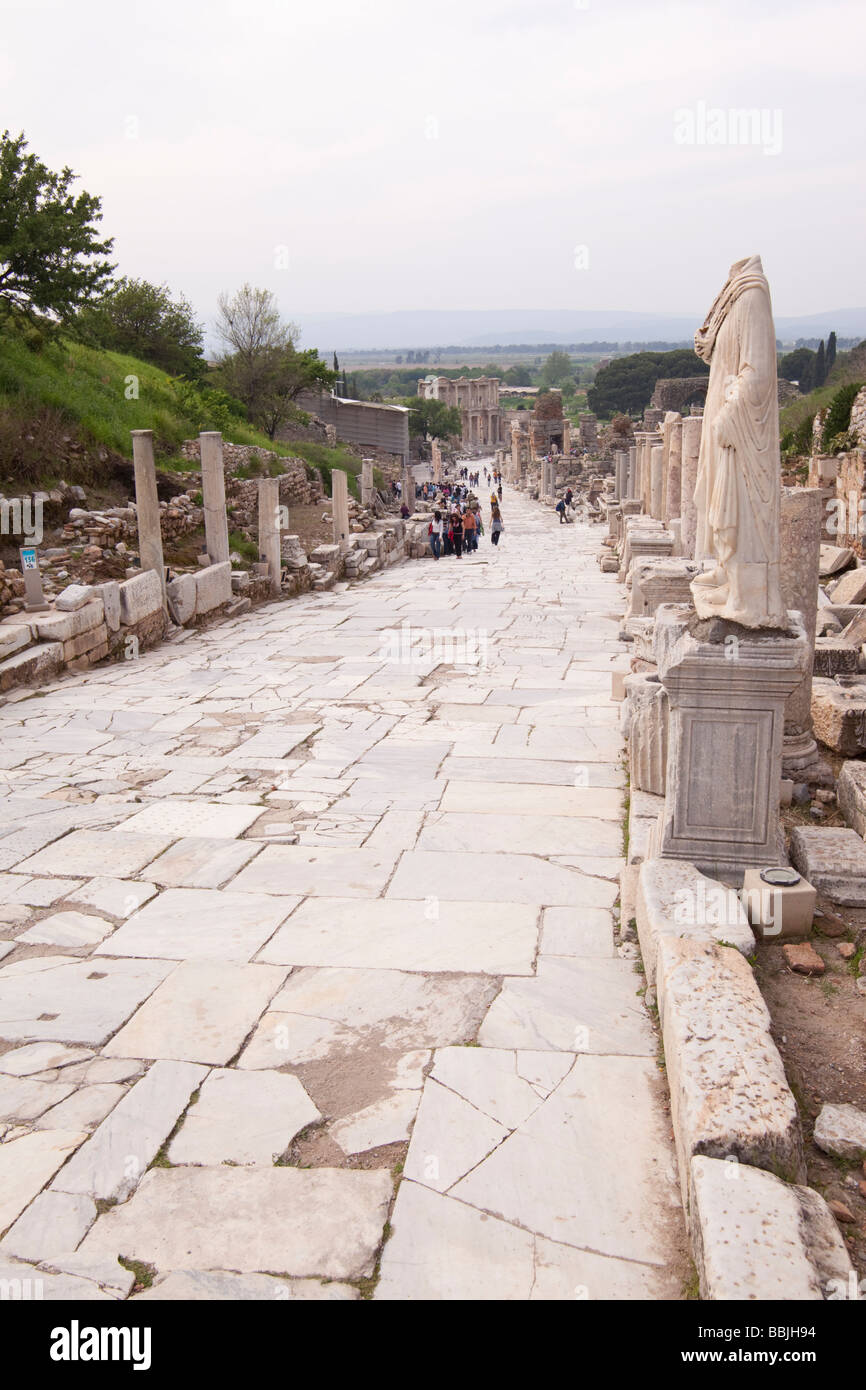 Ancient marble road leading through Ephesus in Turkey Stock Photo Alamy