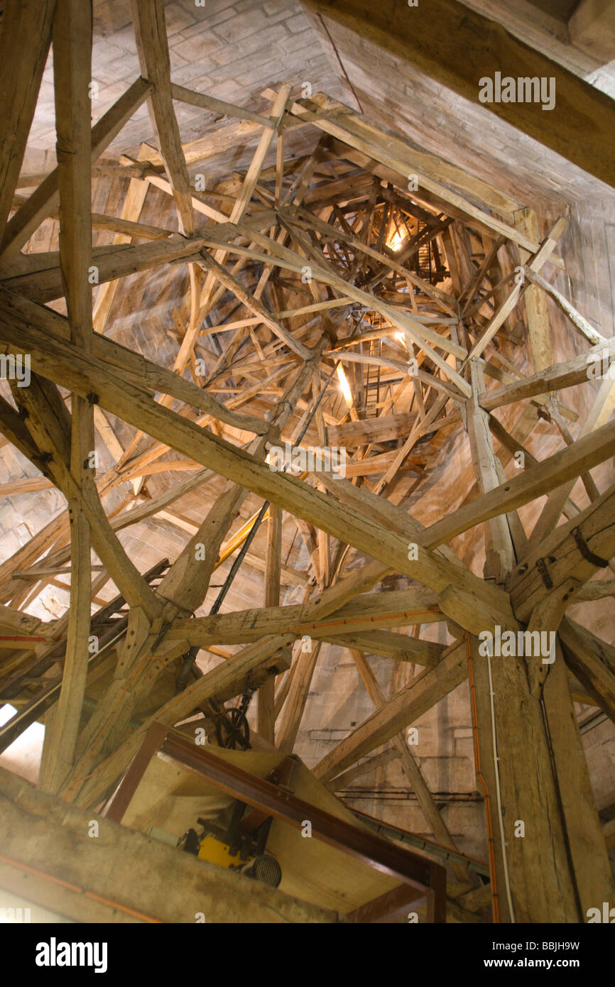 Inside the spire of Salisbury Cathedral, Wiltshire, England Stock Photo
