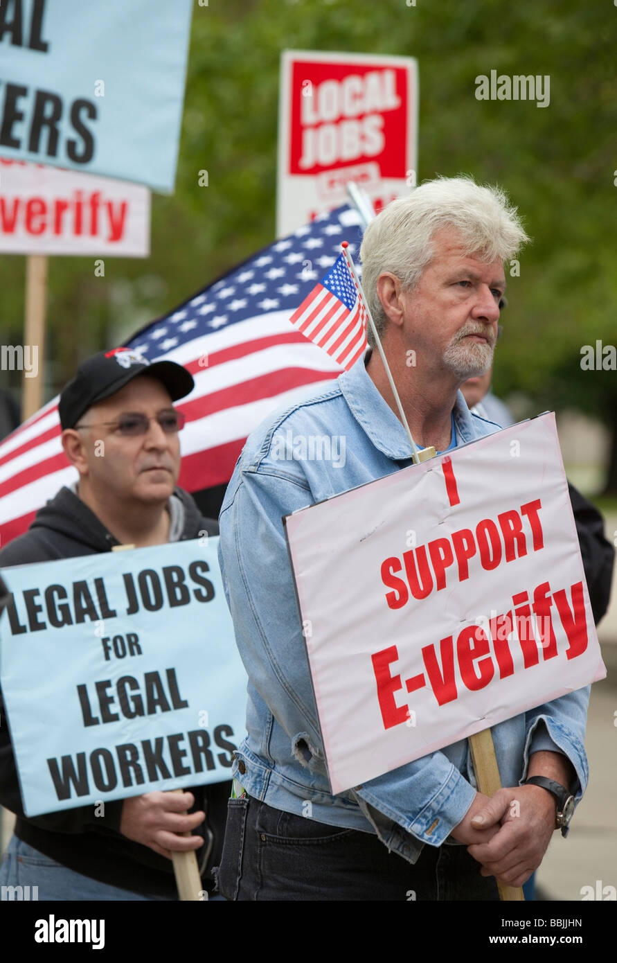 Rally Against Illegal Immigration Stock Photo