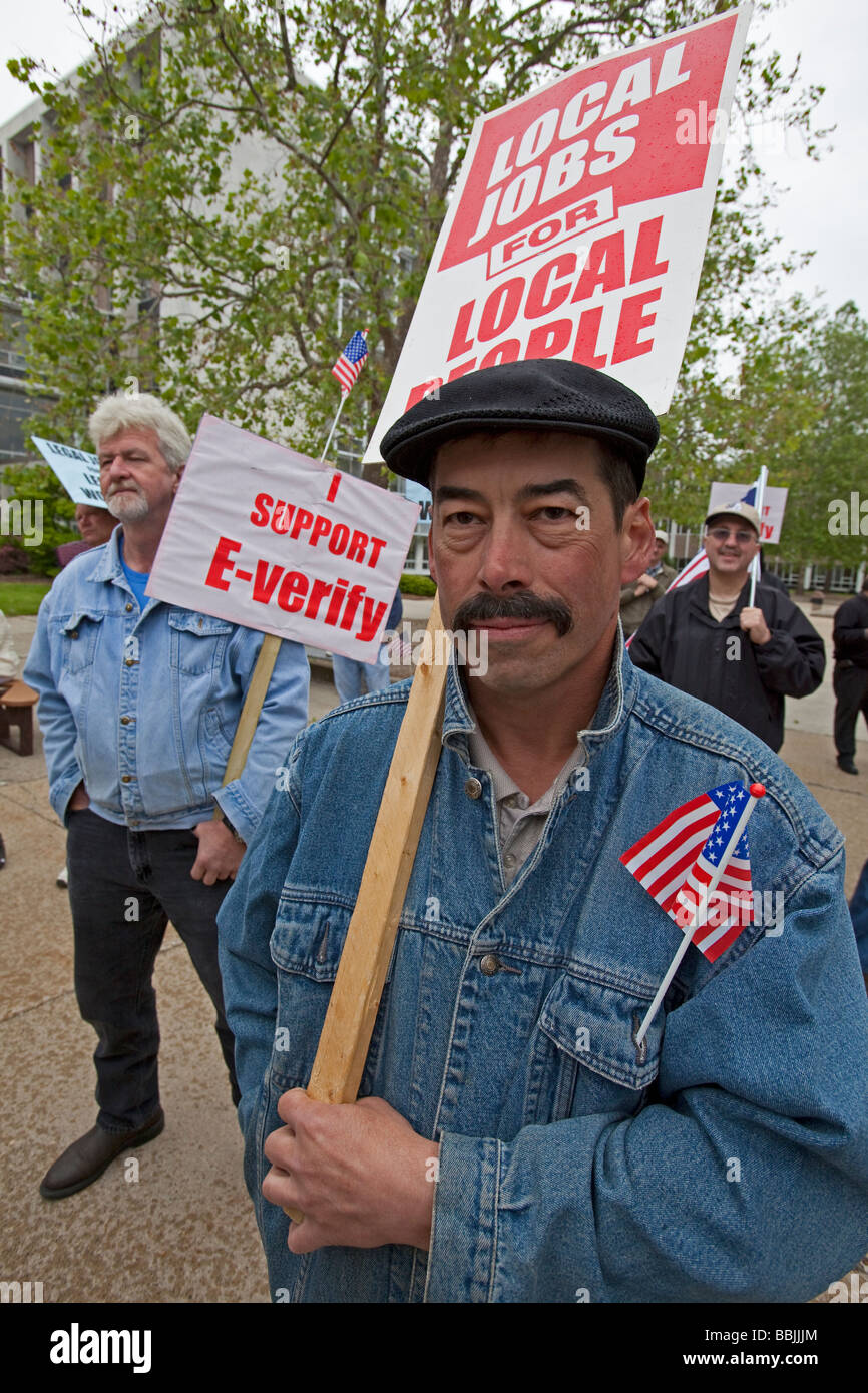 Rally Against Illegal Immigration Stock Photo