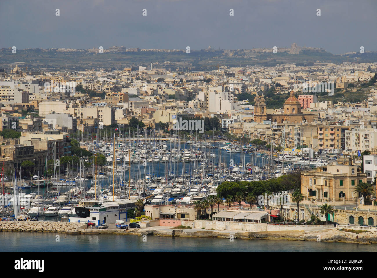 MALTA. A view of Msida Creek and Ta' Xbiex from Hastings Gardens in Valletta. 2009. Stock Photo