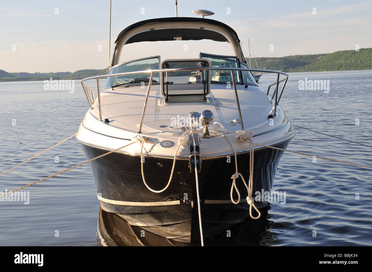 Anchored boat. Stock Photo