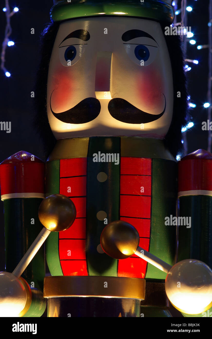 Life-size toy soldier drummer. Part of a Christmas display in Bangkok Thailand. Stock Photo