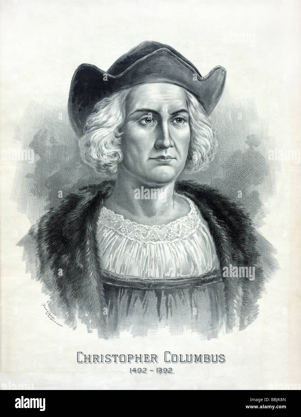 Portrait Of Christopher Columbus Published C1892 By Girsch And Roehsler