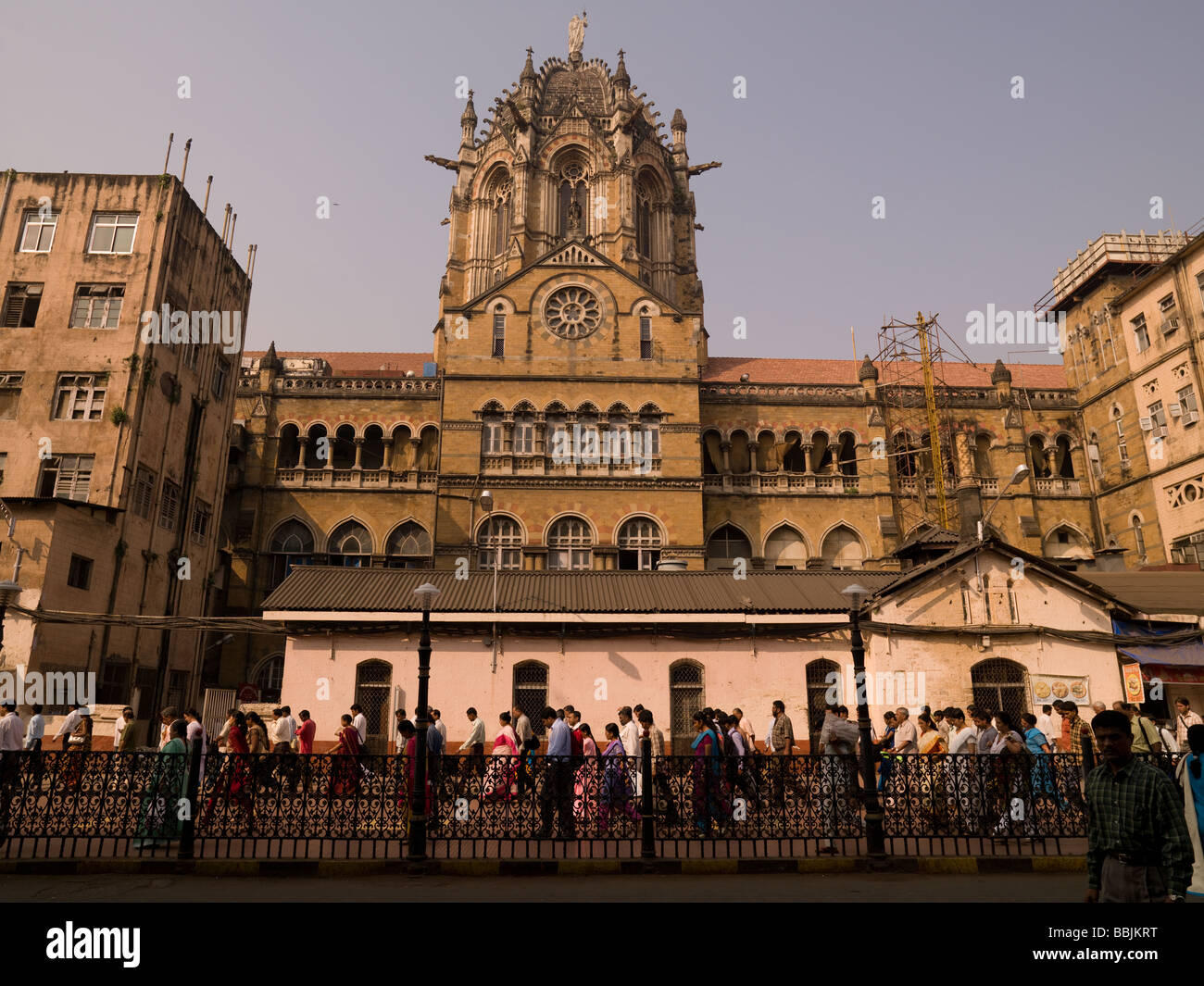 Crowd of people outside a building in Mumbai India Stock Photo - Alamy