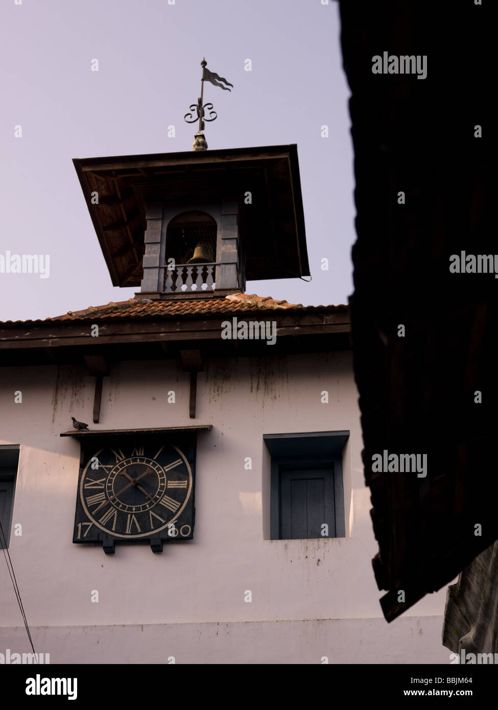 Clock on synagogue in Jewtown, Cochin, India Stock Photo