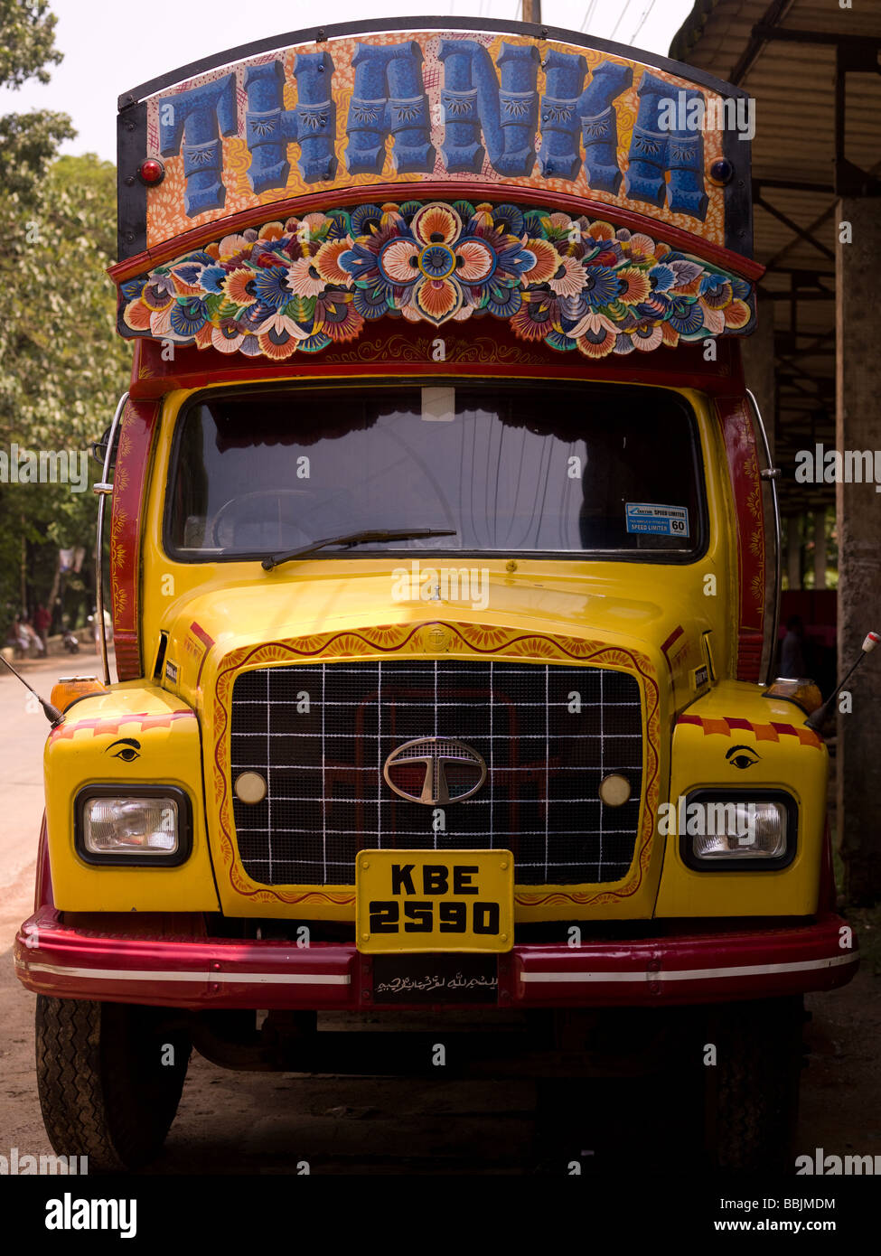 Decorated trucks in Alleppey, Kerala, India Stock Photo