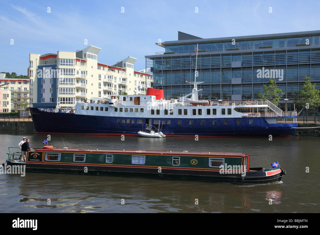 A barge in Bristol Floating Harbour, City of Bristol, England, UK Stock Photo