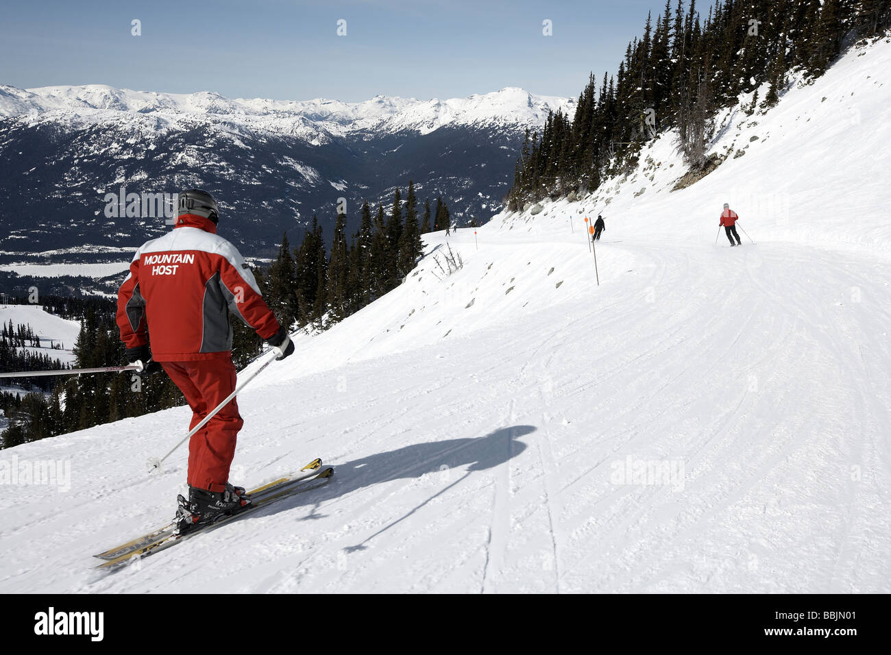 mountain-host-leading-a-skiing-group-on-blackcomb-mountain-whistler-BBJN01.jpg
