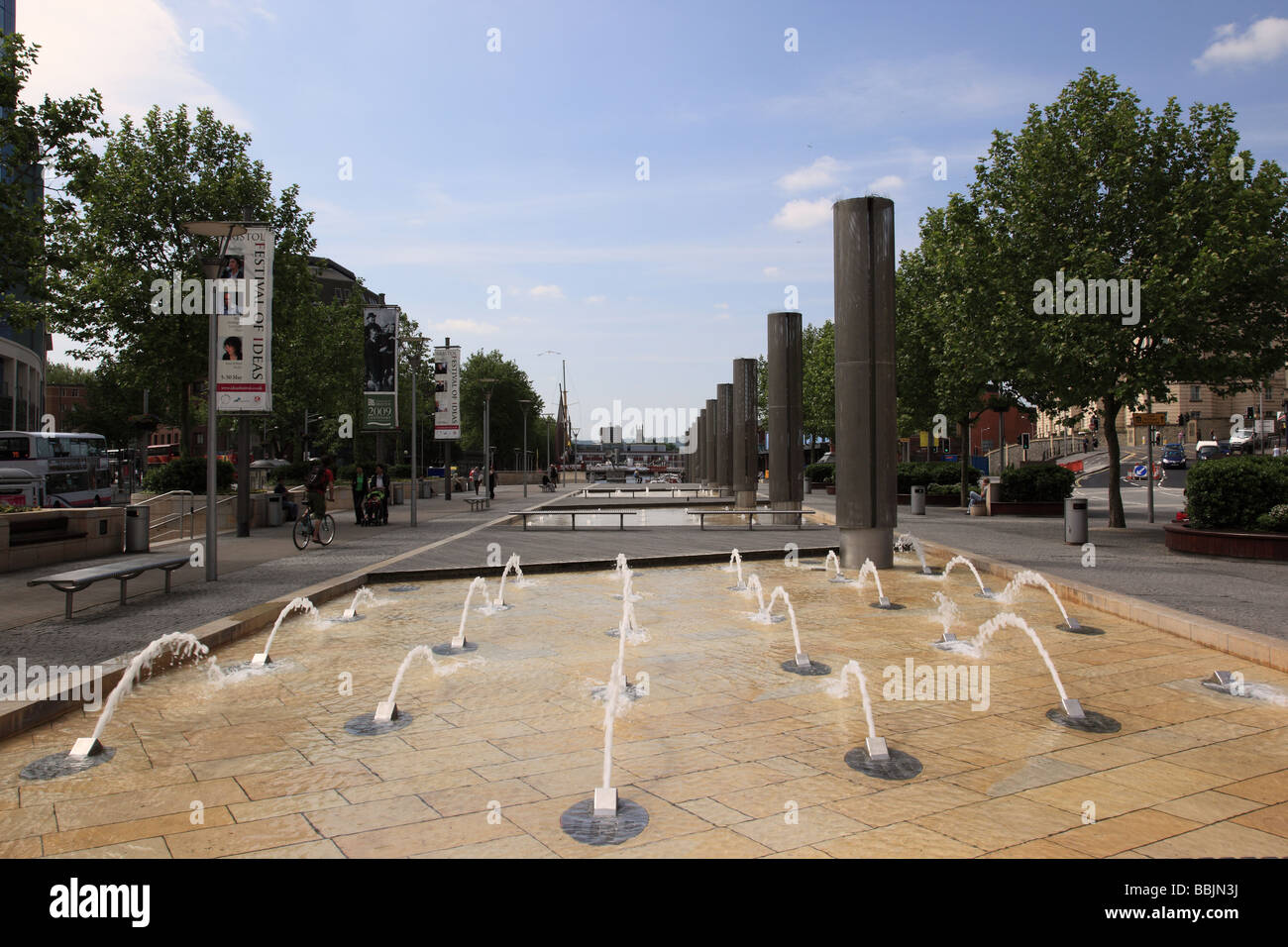 The Fountains in St Augustines Parade, Bristol City Centre, Bristol, England Stock Photo