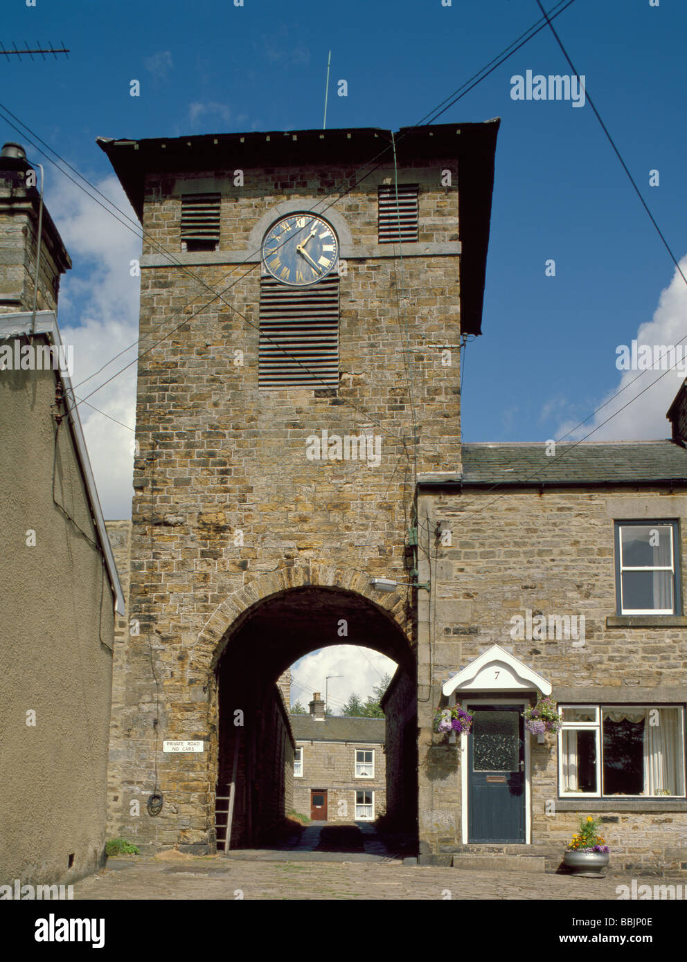 Clock Tower, Middleton-in-Teesdale, County Durham, England, UK. Stock Photo