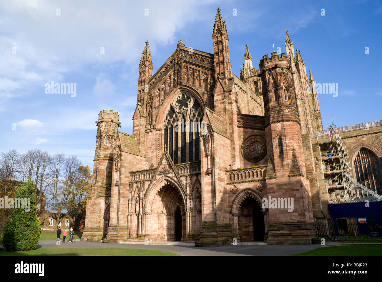 West front of Hereford Cathedral, Hereford, England. Stock Photo