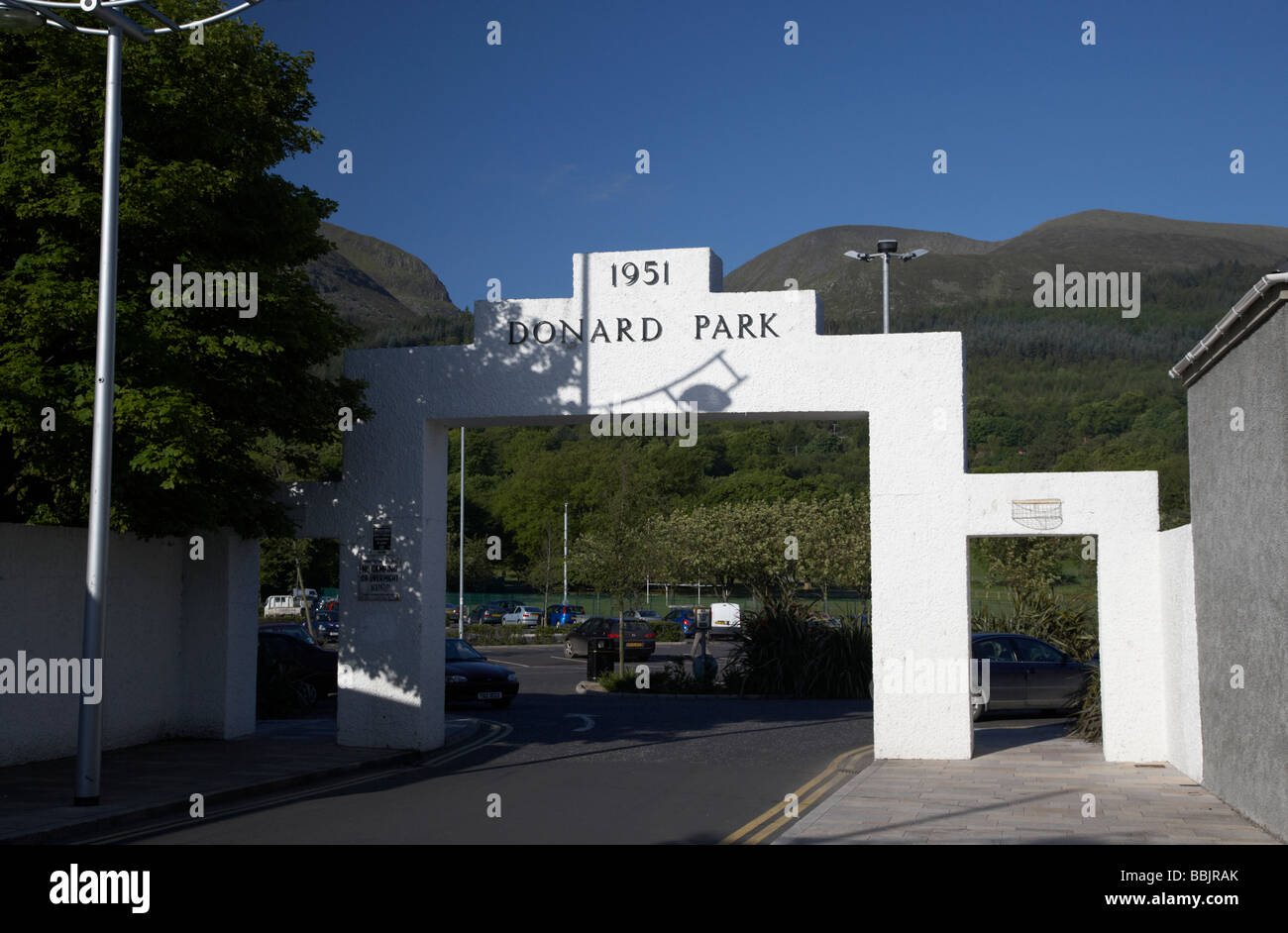 entrance to donard park in newcastle county down northern ireland uk Stock Photo