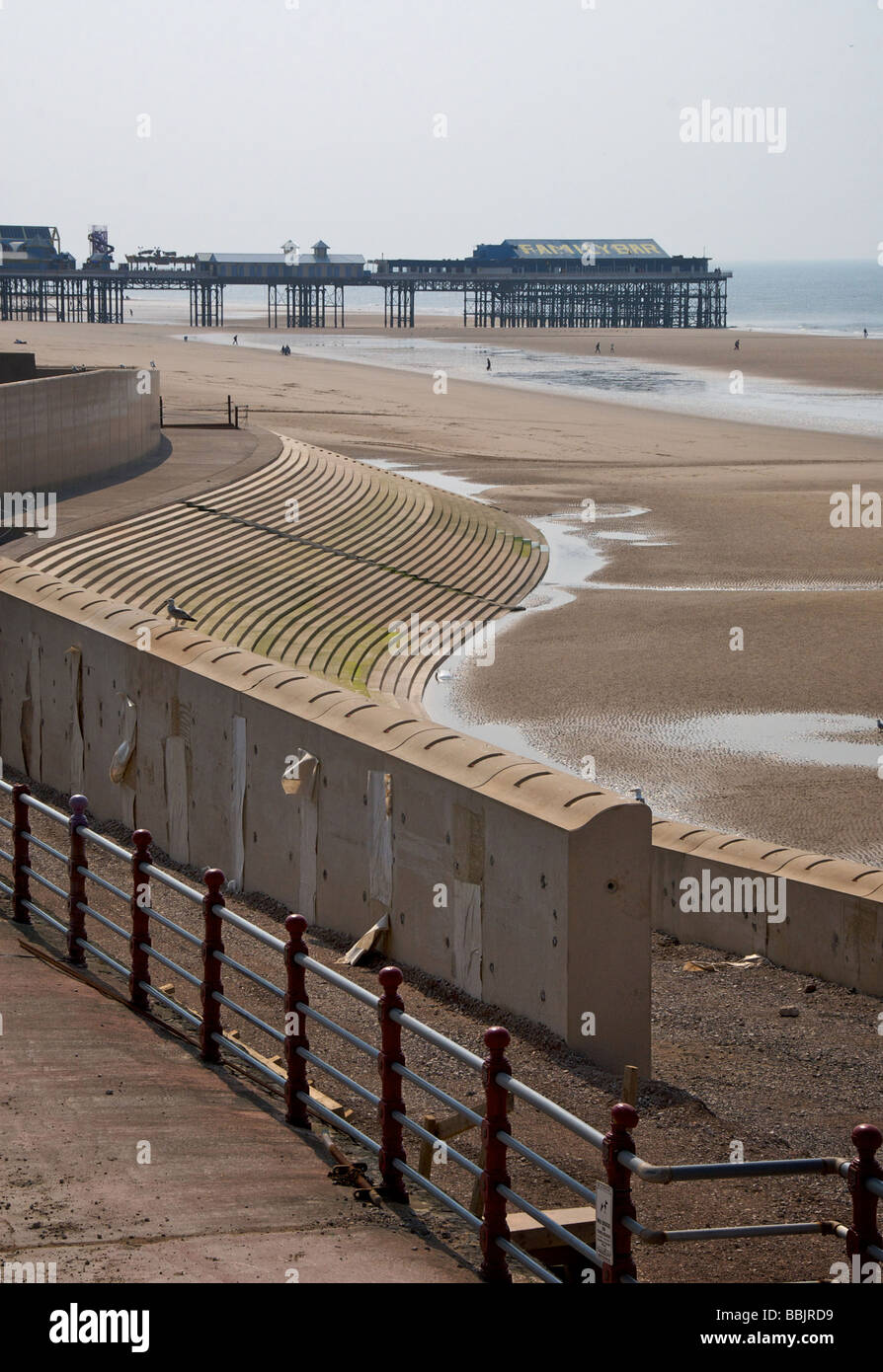 Blackpool Beach Pier and Promenade Stock Photo Alamy