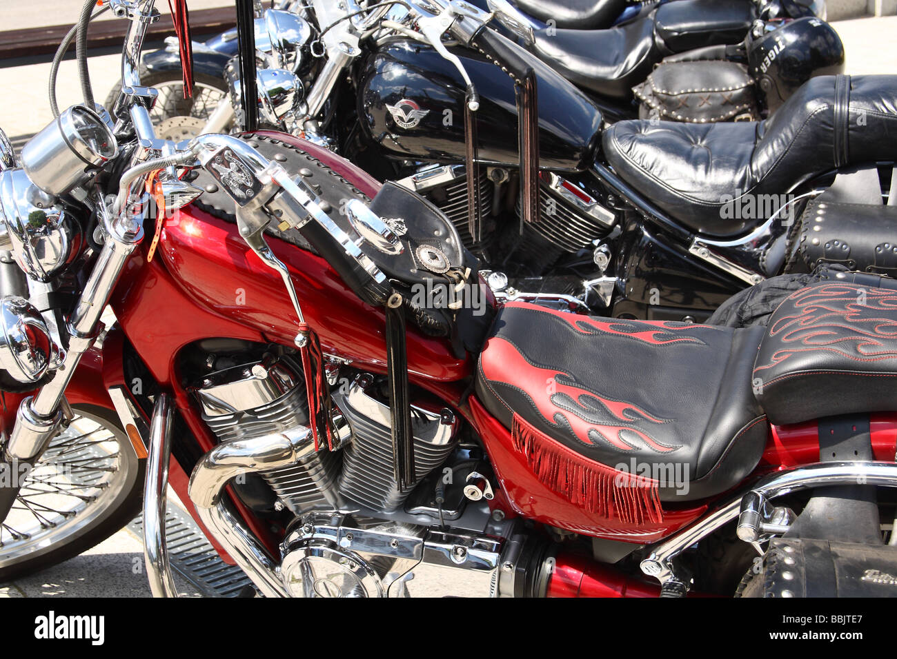 Motorcycle close up. Stock Photo