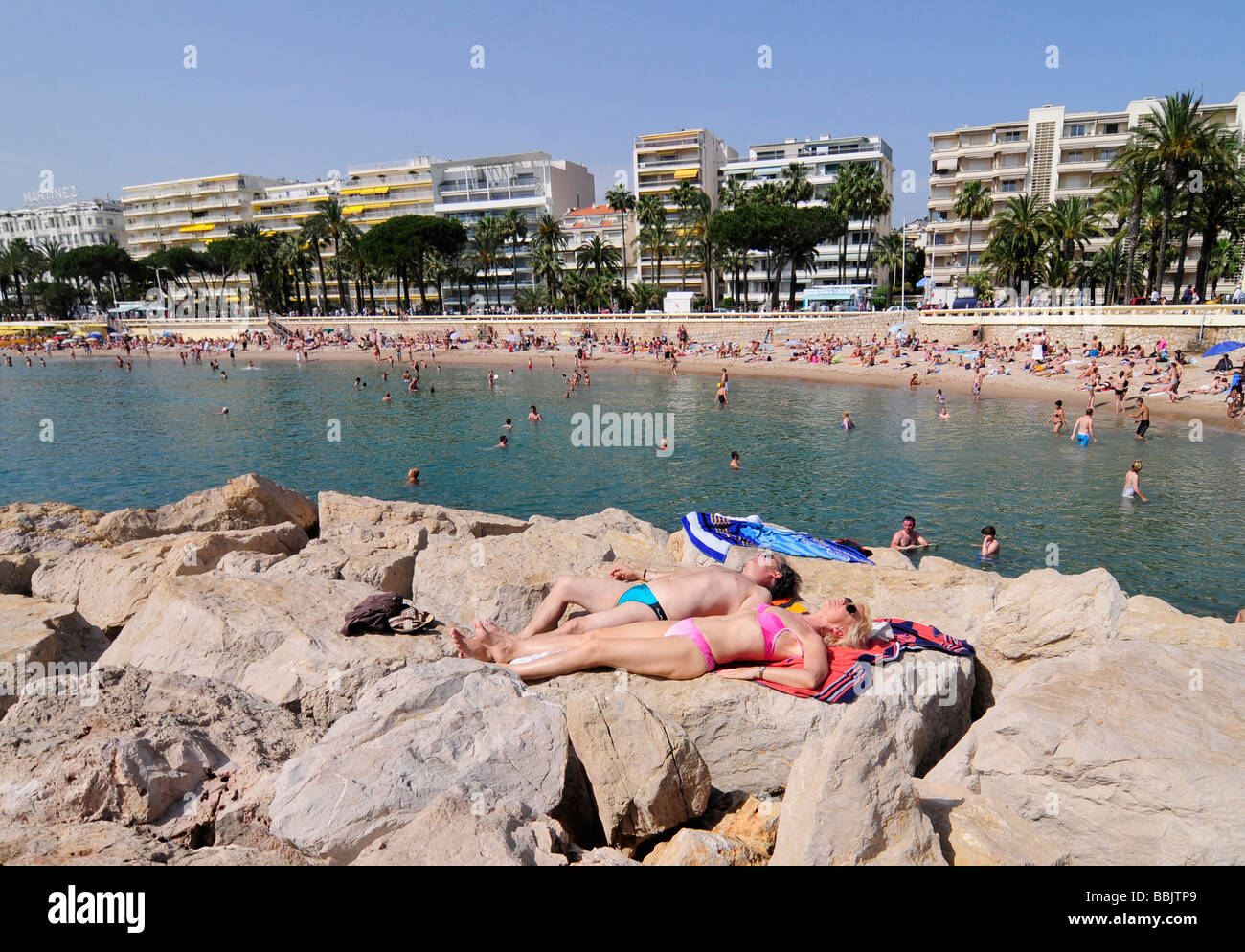 The Main Beach On The Croisette In The Centre Of Cannes French Riviera During The Famous Film Festival Southern France Stock Photo Alamy