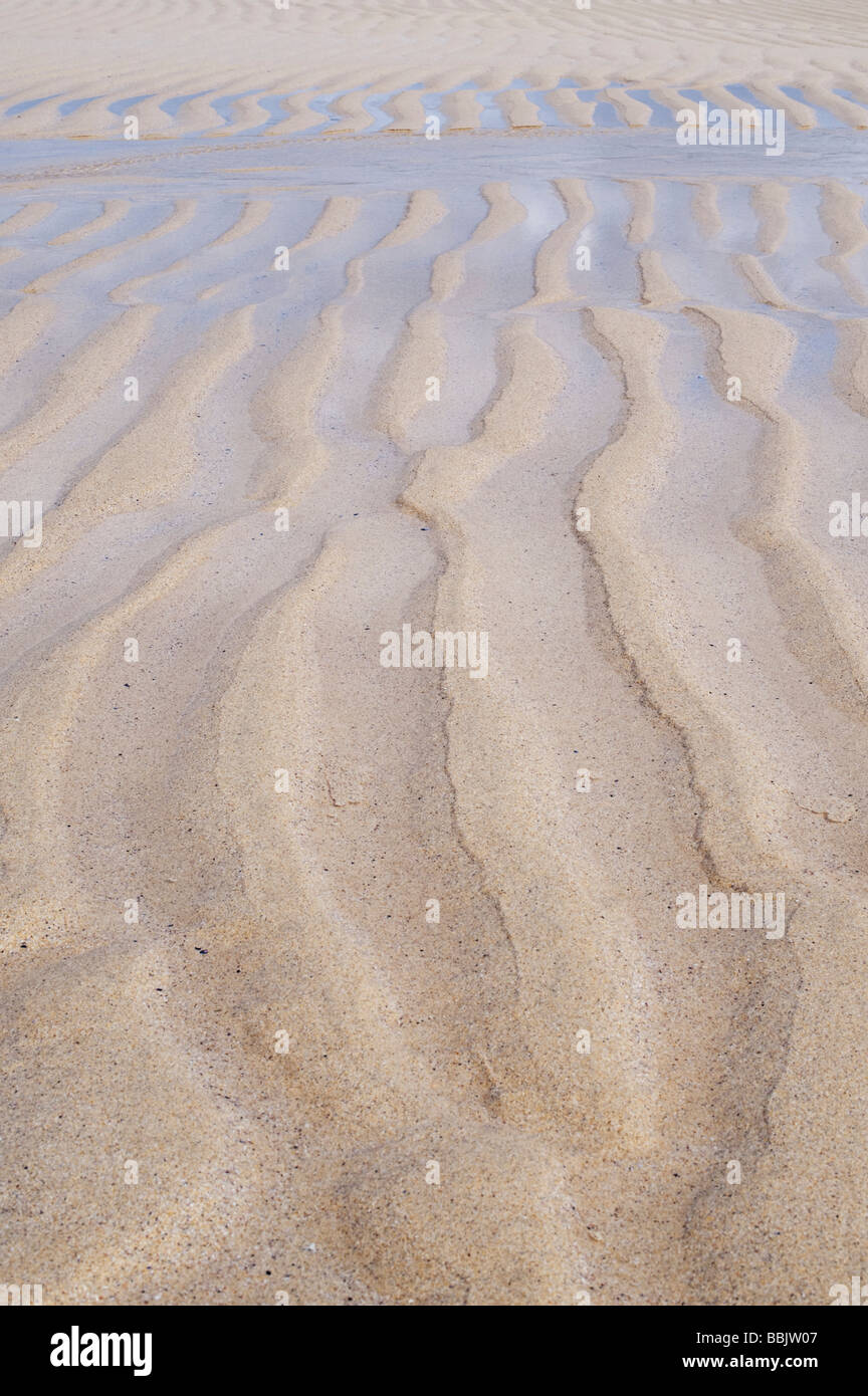 Sand waves patterns on Traigh Scarista beach, Isle of Harris, Outer Hebrides, Scotland Stock Photo