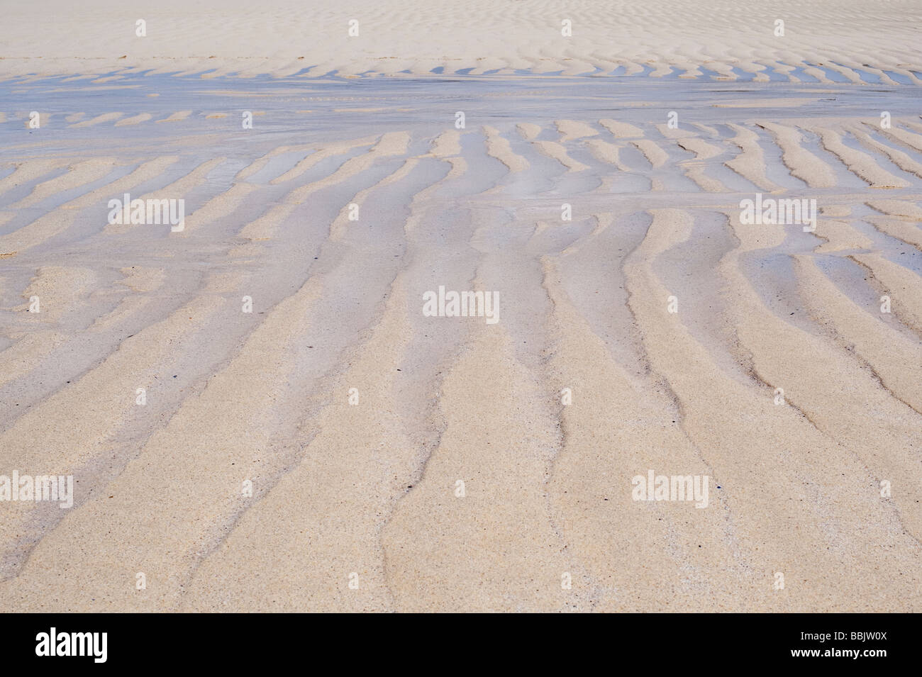 Sand waves patterns on Traigh Scarista beach, Isle of Harris, Outer Hebrides, Scotland Stock Photo