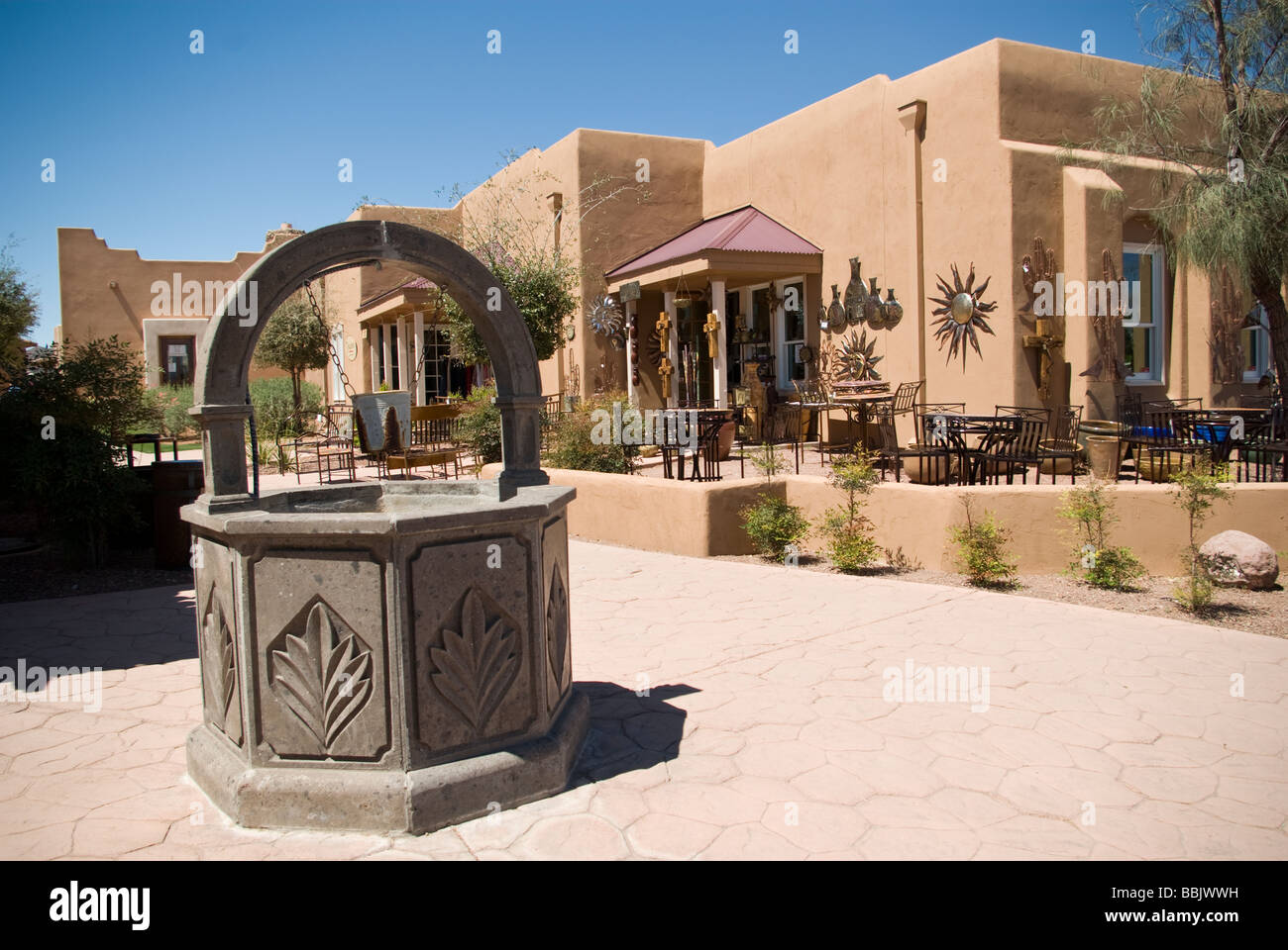 USA Arizona Tubac Shopping plaza and well Stock Photo Alamy