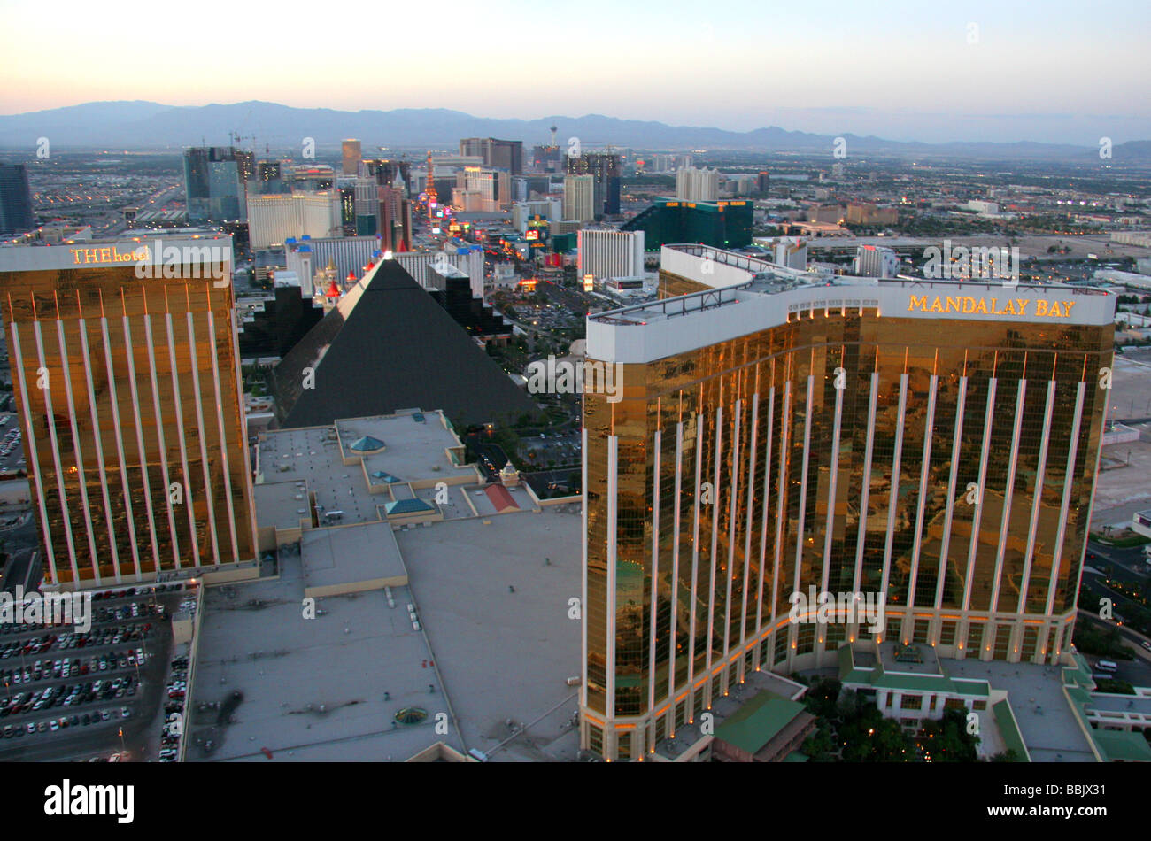 The Mandalay Bay hotel and casino on the Las Vegas Strip Nevada USA Stock Photo