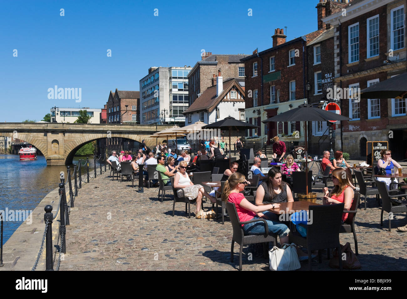 Riverfront Pub on King's Staith, River Ouse, York, North Yorkshire, England Stock Photo