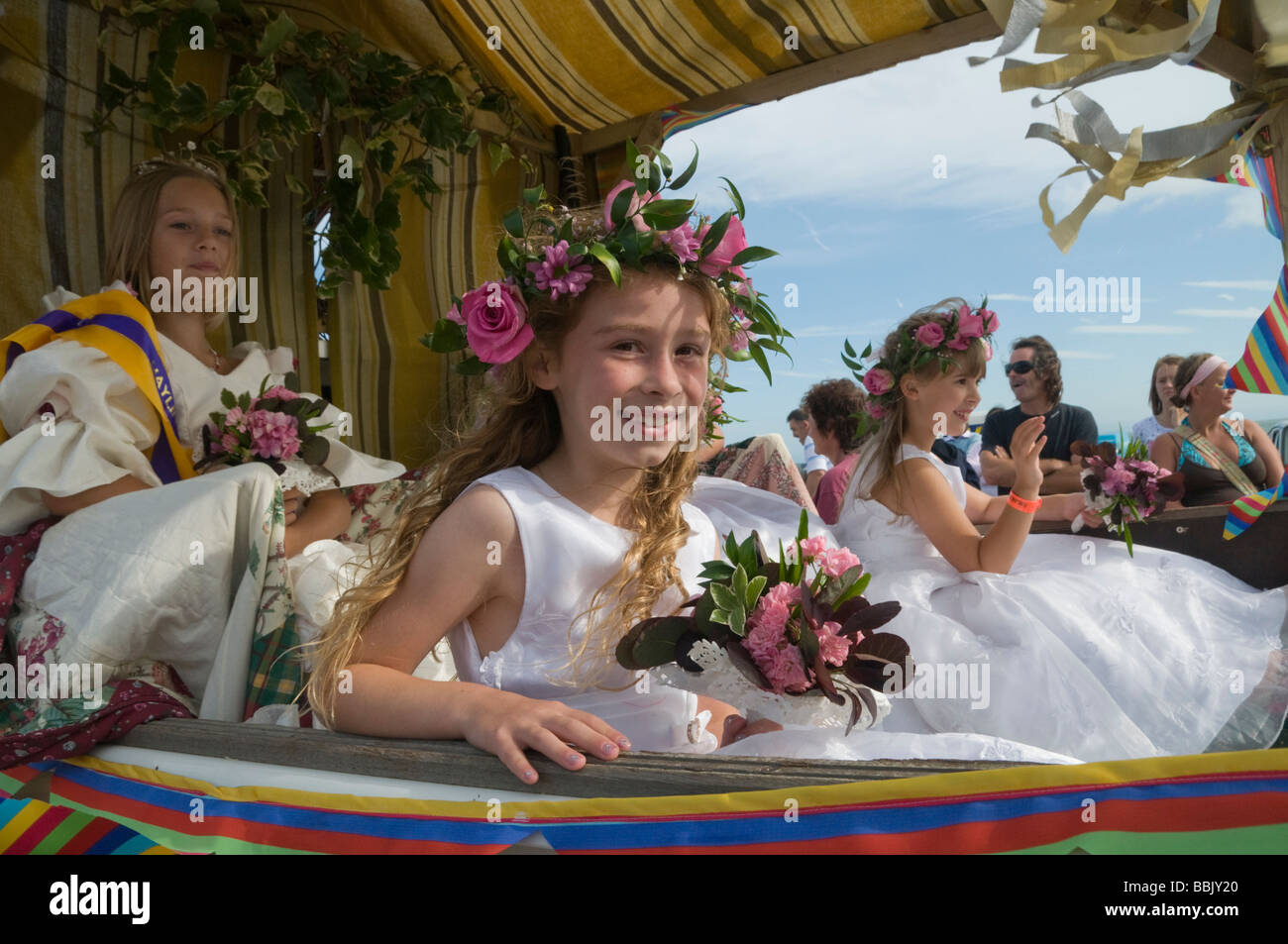 Princess and Carnival Queen in float leading procession, Hayling Island