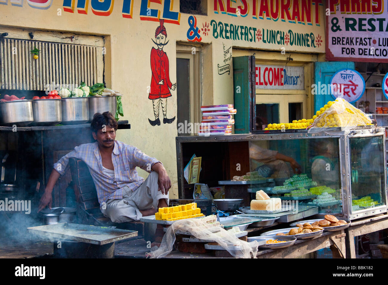Sweet Shop in Fatehpur Sikri India Stock Photo