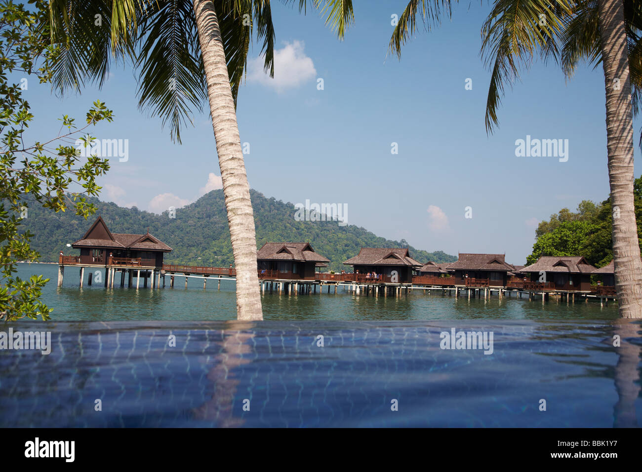 View From Infinity Pool In Pangkor Laut Private Resort Malaysia Stock Photo Alamy