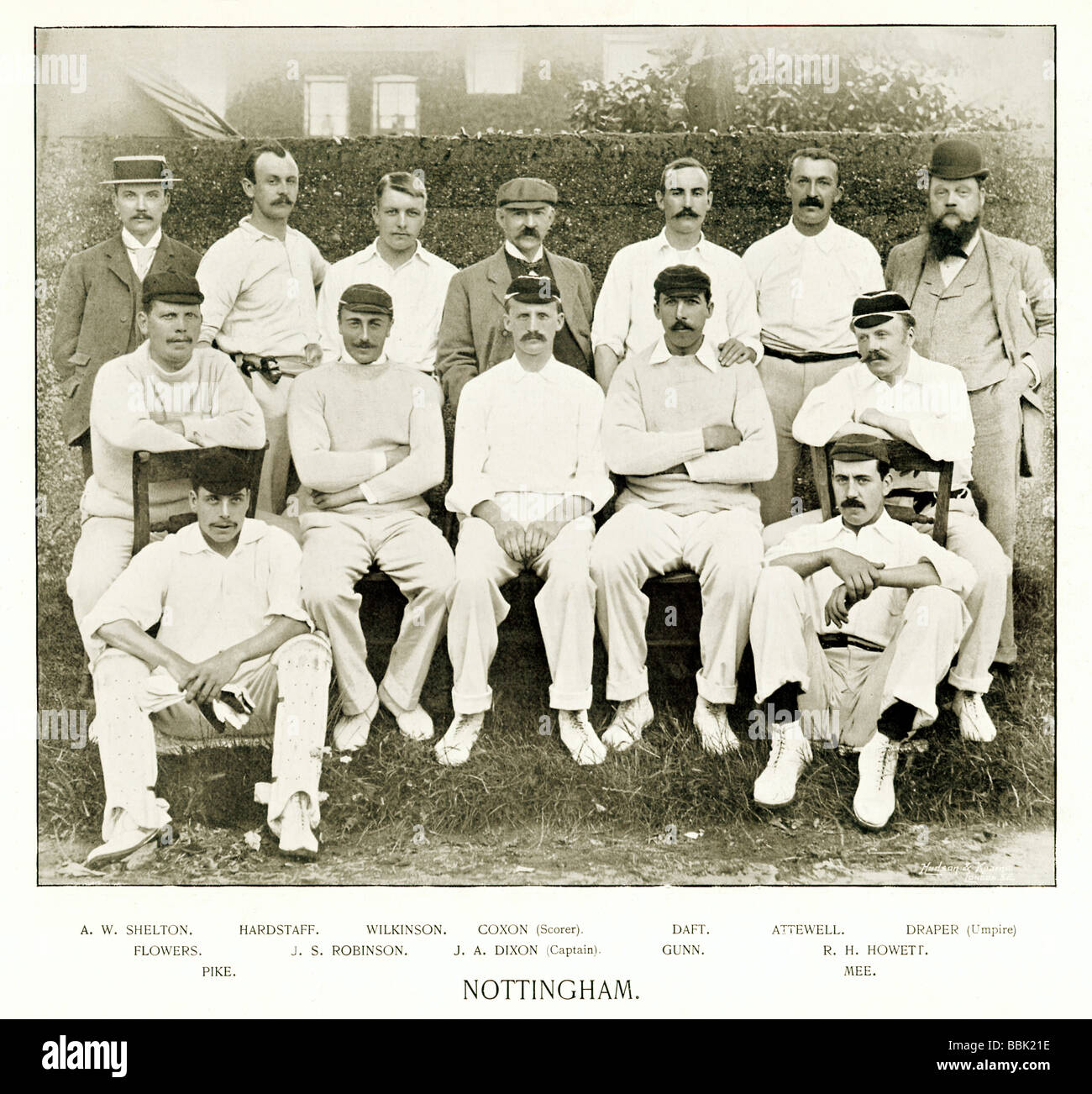 Nottinghamshire Cricket 1895 late Victorian photo of the English county cricket team Stock Photo