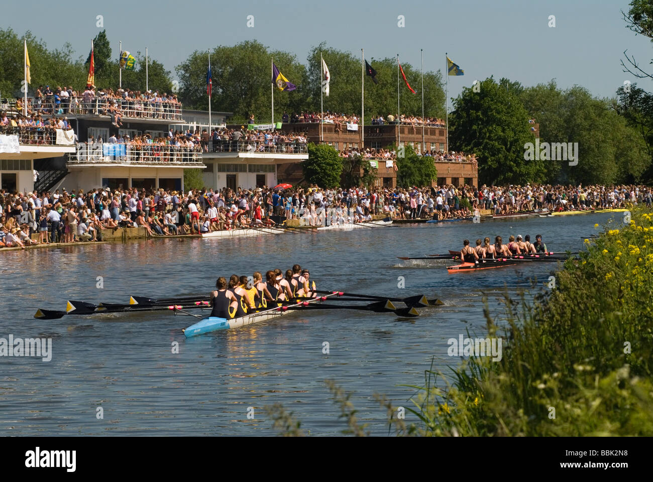Oxford University Rowing Clubs Eights Week the club house rowing races on the River Isis