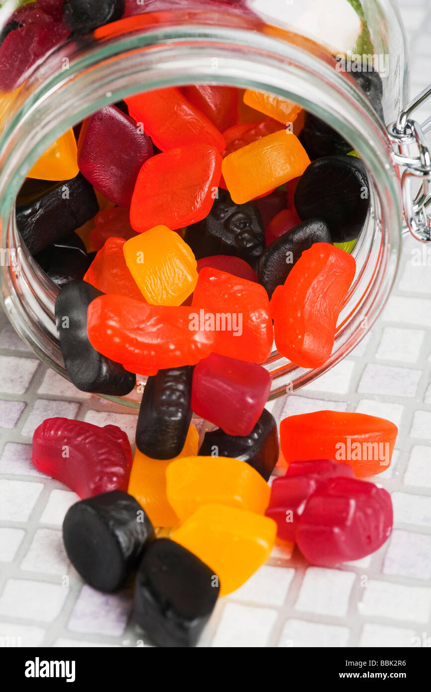 Wine gums in a jar Stock Photo Alamy