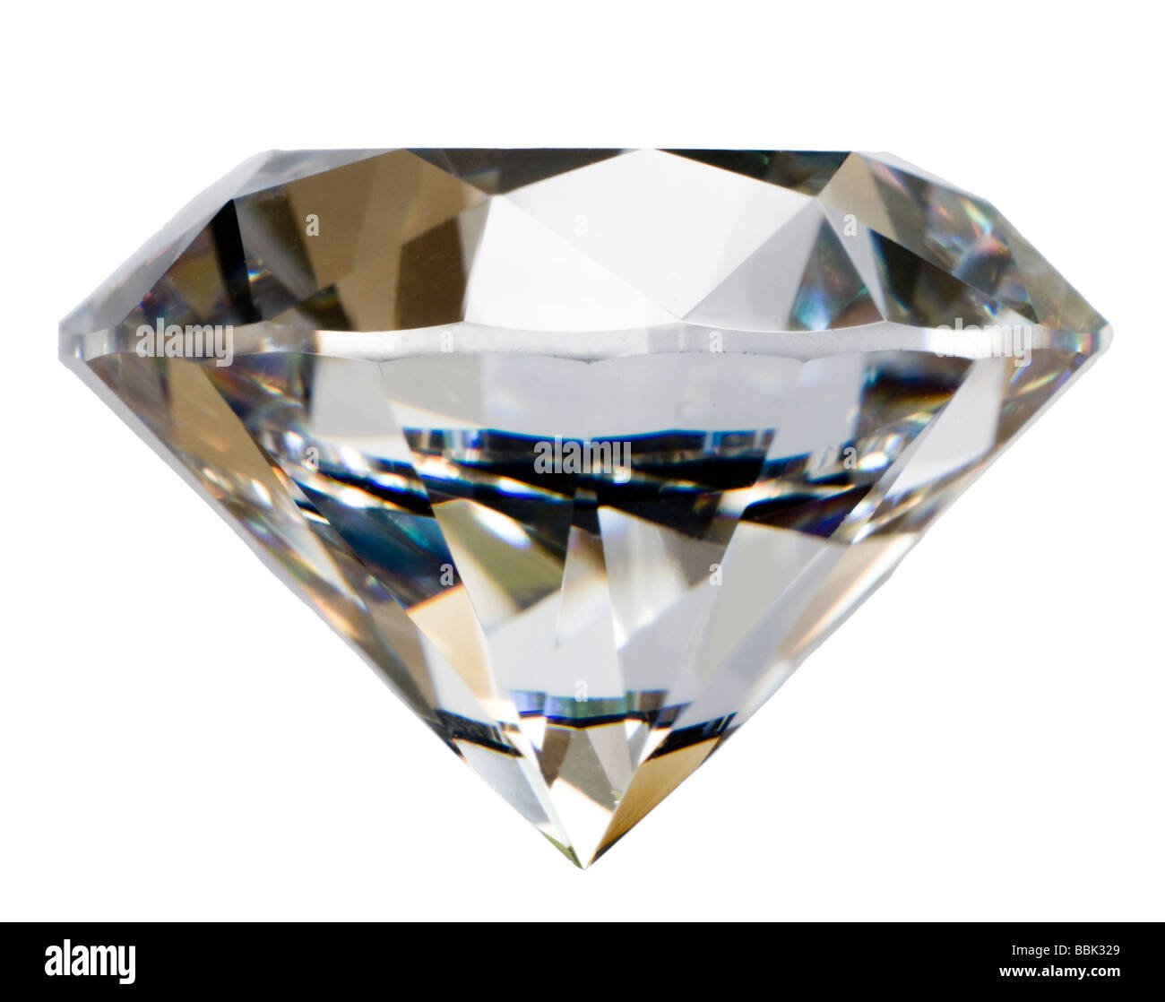 Round cut Diamond (lab-created Cubic Zirconia) side on Stock Photo