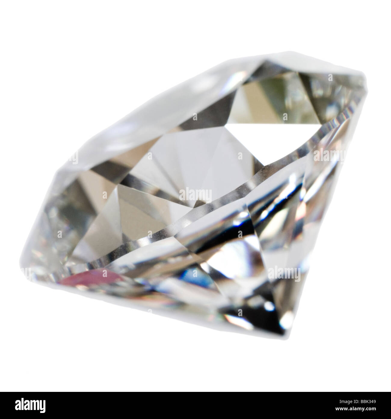 Round cut Diamond (lab-created Cubic Zirconia) side on Stock Photo